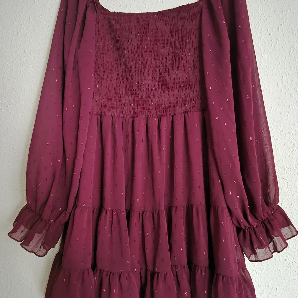 Altar'd State Deep Red Smocked Dress